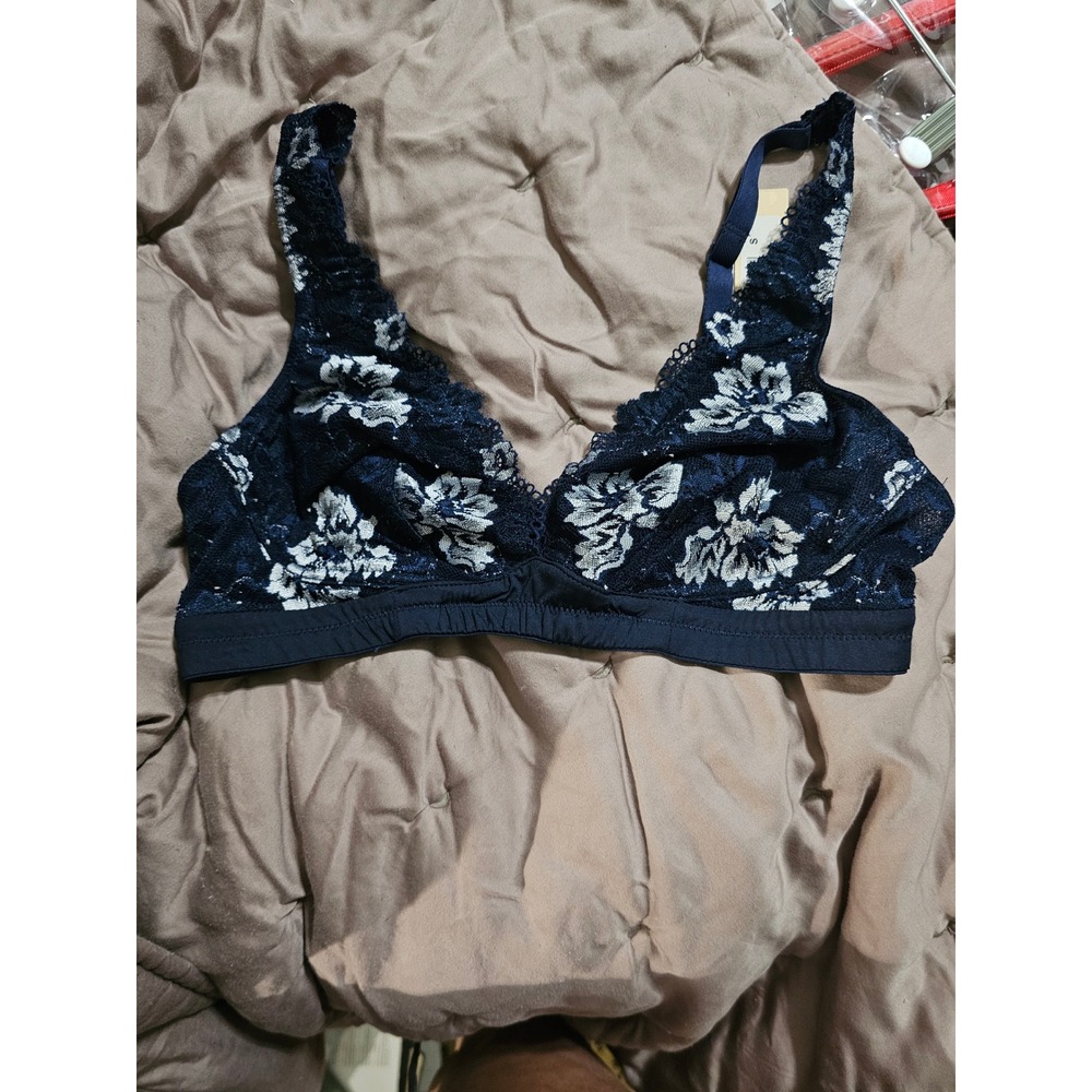 Cosabella Savona Bralette Nocturnal Navy Blue Floral Lace SAVON1302 Womens Small